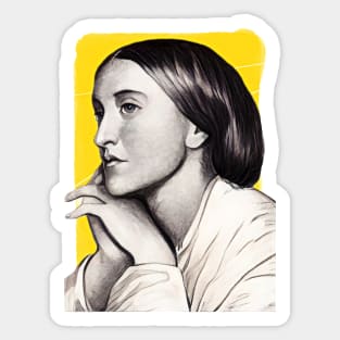 English Poet Christina Rossetti illustration Sticker